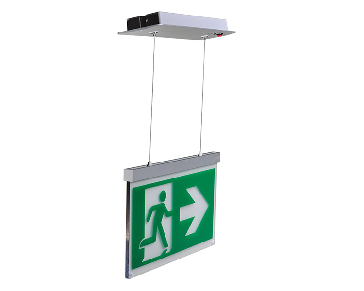 LE2916-B aluminyo cord suspendido kisame mount exit sign