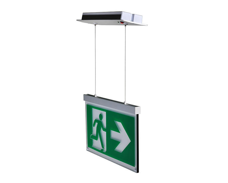 LE2916-B aluminyo cord suspendido kisame mount exit sign