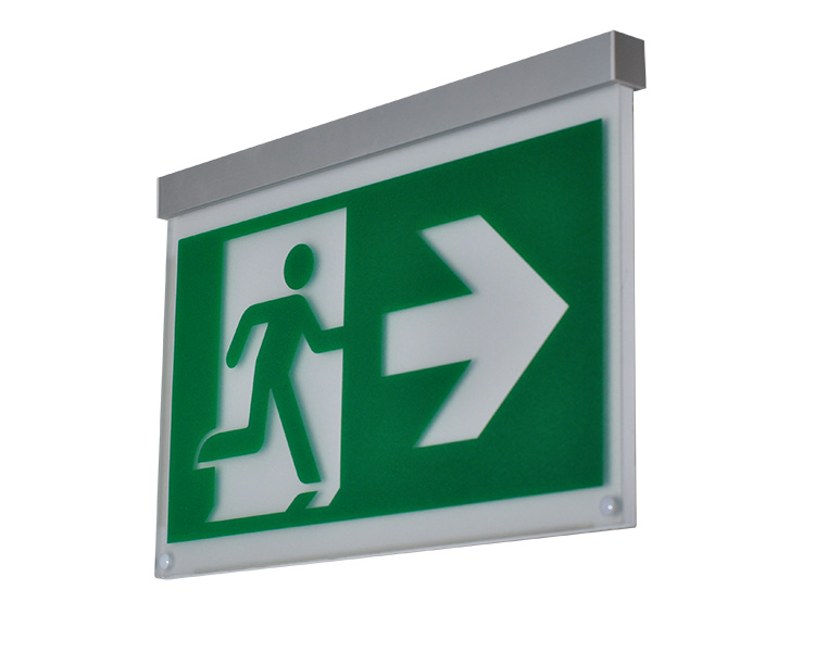 LE2916-C aluminyo solong mukha kisame recessed mount exit sign