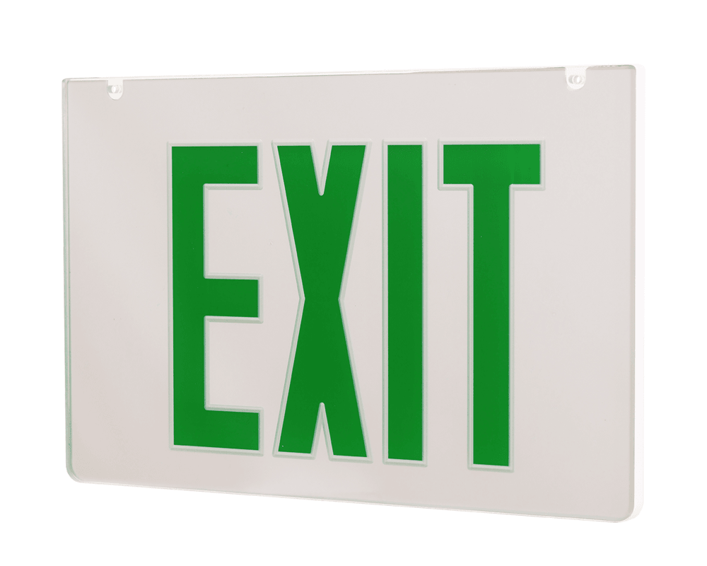Mirror exit sign acrylic panel