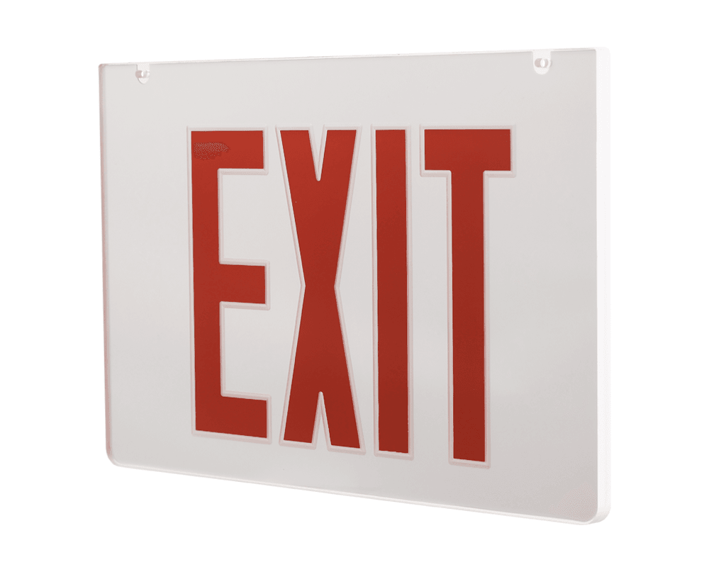 Mirror exit sign acrylic panel