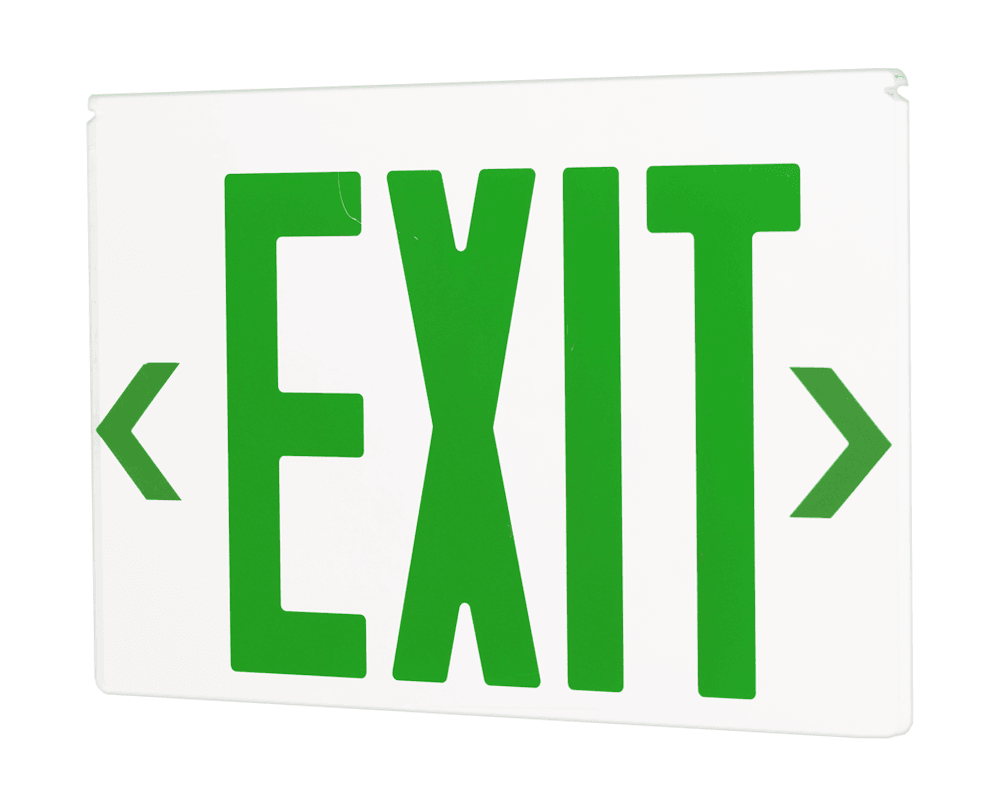 Mirror exit sign acrylic panel