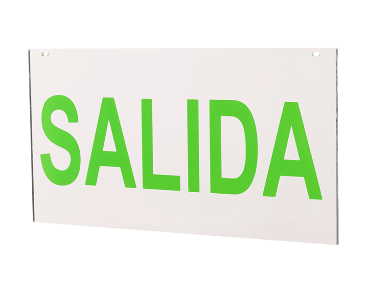 Exit sign acrylic panel salida