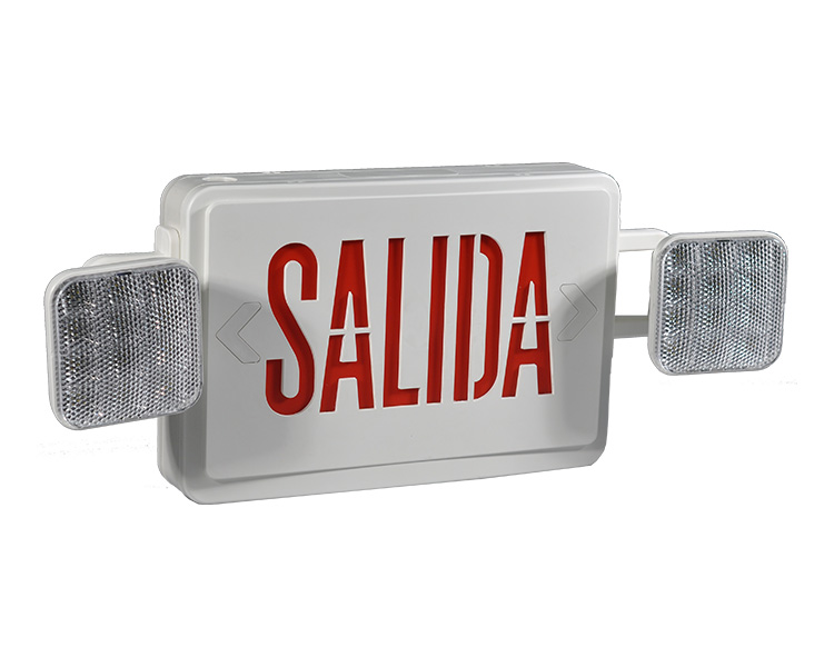 JLEC2RW-SA RED LED Combo Emergency Salida Sign