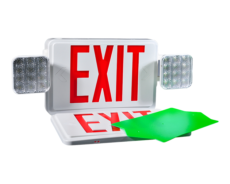 Jlec2bcw-bi-color LED combo emergency exit sign na may mga pinuno ng LED