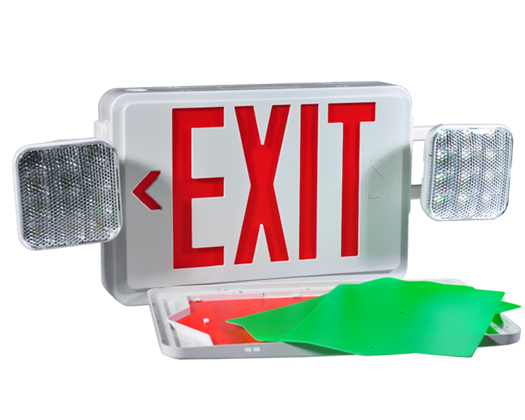 Jlec2bcw-bi-color LED combo emergency exit sign na may mga pinuno ng LED