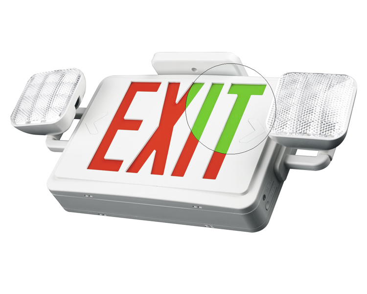 Jlec2bcw-bi-color LED combo emergency exit sign na may mga pinuno ng LED