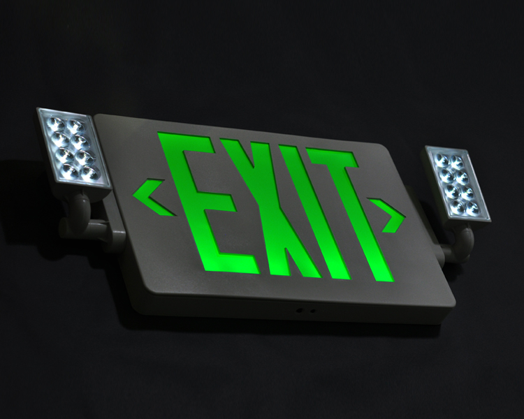 JLECD2GW-Green Emergency Fire Exit Lights na may LED Heads