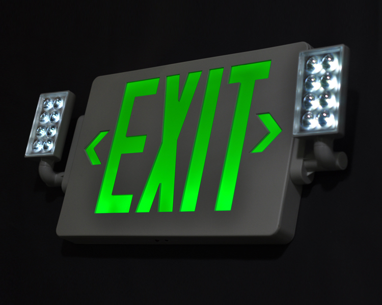 JLECD2GW-Green Emergency Fire Exit Lights na may LED Heads