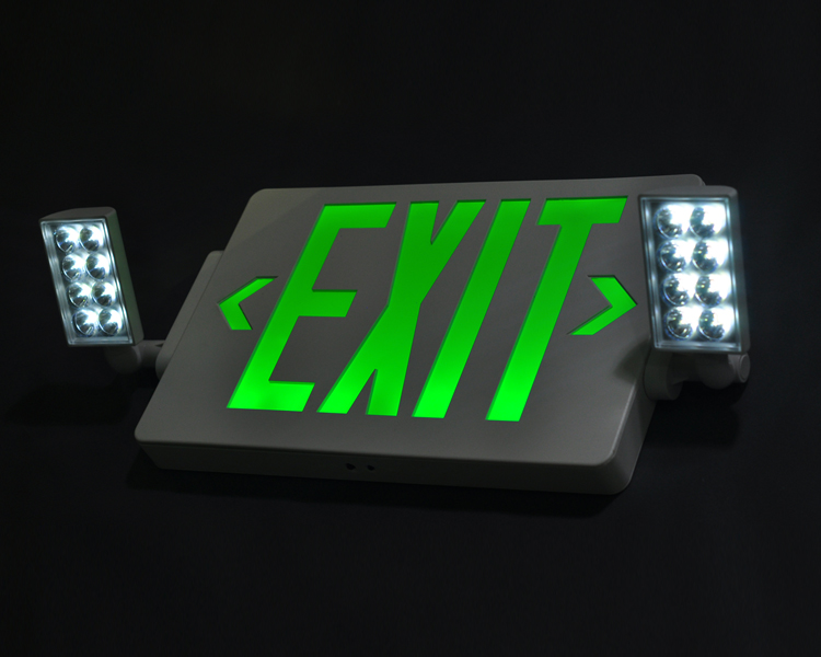 JLECD2GW-Green Emergency Fire Exit Lights na may LED Heads