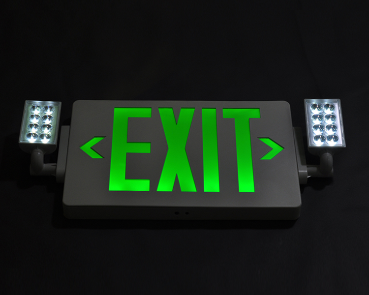 JLECD2GW-Green Emergency Fire Exit Lights na may LED Heads