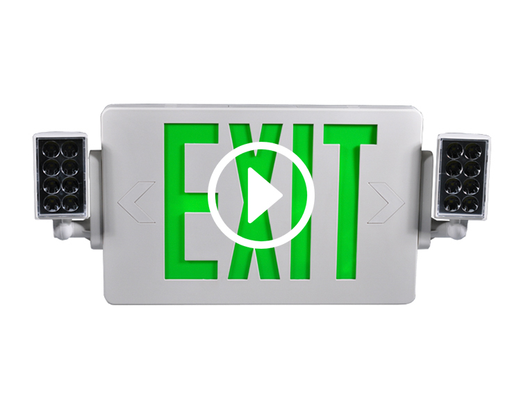 JLECD2GW-Green Emergency Fire Exit Lights na may LED Heads