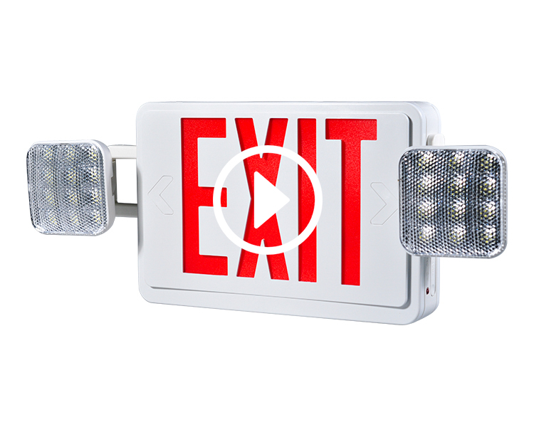 Jlec2bcw-bi-color LED combo emergency exit sign na may mga pinuno ng LED