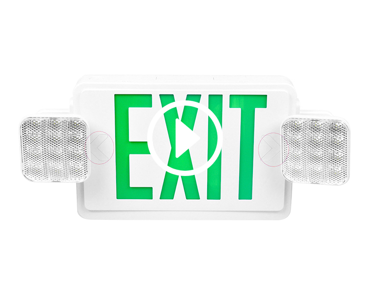JLEC2GW-LED combo emergency exit sign na may berdeng titik